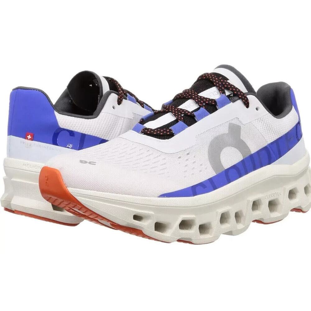 ON-Running‎ CLOUDMONSTER Frost/Cobalt Men's NEW WHITE BLUE ORANGE